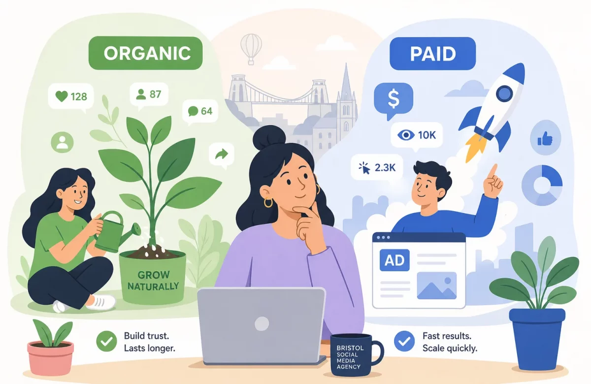 Bristol Social Media Agency: Organic vs Paid Strategy