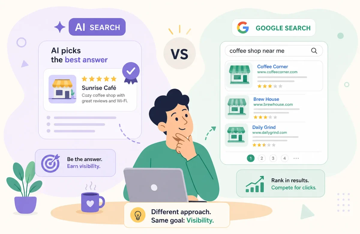 How AI Search Differs from Google for Business Visibility
